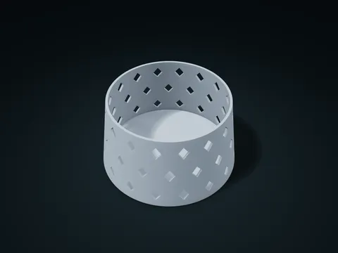 Tapered Diamond Window Basket model preview, default size 164 × 164 × 90 mm, 1 part