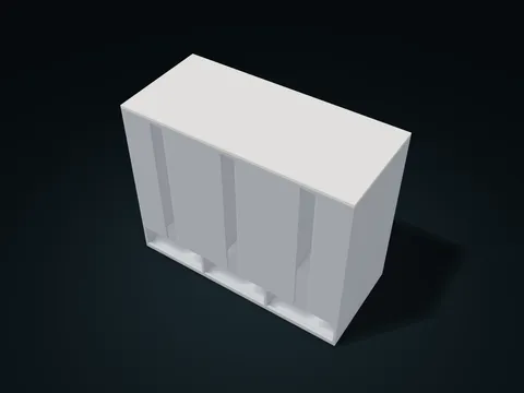 Side-Pull Tea Bag Box model preview, default size 200 × 90 × 160 mm, 2 parts