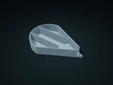 Water Drop Merging Sorting Tray model preview, default size 210 × 140 × 35 mm, 1 part