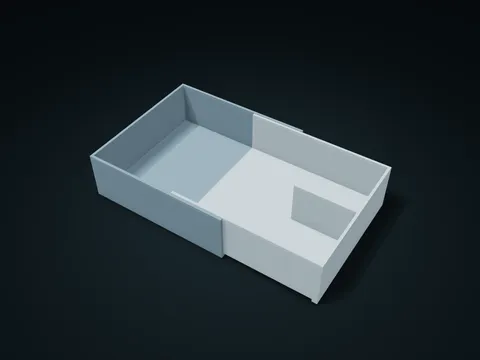 Overlapping Telescopic Storage Tray model preview, default size 220 × 130 × 45 mm, 2 parts