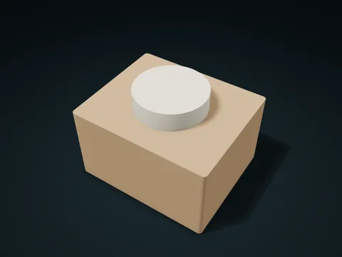 Screw-Lid Refill Box model preview, default size 120 × 100 × 85 mm, 2 parts