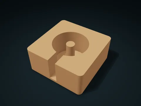 Vertical Ticket Roll Spindle Box model preview, default size 125 × 125 × 55 mm, 1 part