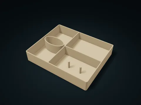 Token & Cloth Bag Accessory Tray model preview, default size 226 × 184 × 40 mm, 1 part