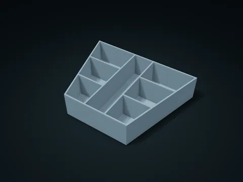 Trapezoid Gap Zone Box model preview, default size 200 × 150 × 45 mm, 1 part