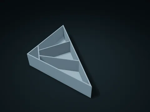 Right Triangle Compartment Box model preview, default size 180 × 150 × 40 mm, 1 part