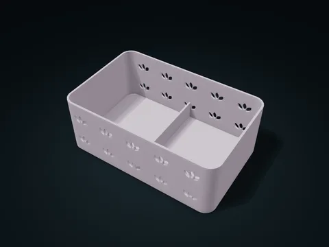 三瓣冠窗整理篮模型预览，默认尺寸 220 × 140 × 82 mm，1 个零件