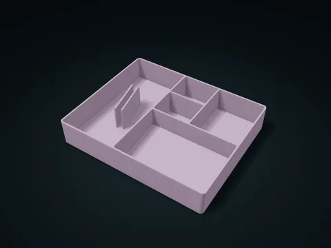 Travel Cards & Coins Tray model preview, default size 226 × 184 × 40 mm, 1 part