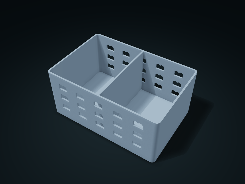 Double-Arch Window Desk Basket model preview, default size 180 × 120 × 82 mm, 1 part