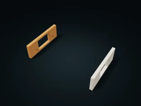 Twin-Rod Spool Rack model preview, default size 300 × 180 × 65 mm, 2 parts