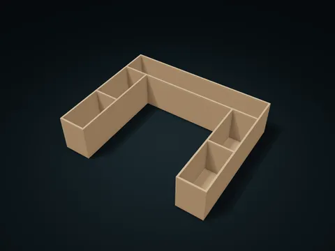 U-Shaped Wraparound Tray model preview, default size 220 × 180 × 55 mm, 1 part