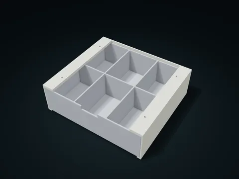 Under-Desk Compartment Drawer model preview, default size 210 × 190 × 65 mm, 2 parts