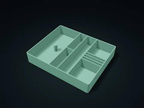 USB Short Cable & Adapter Organizer model preview, default size 226 × 184 × 40 mm, 1 part