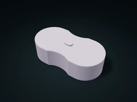 Waisted Arc Lift-Off Case model preview, default size 220 × 110 × 65 mm, 2 parts