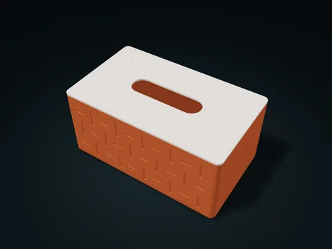 Interwoven Pattern Tissue Box model preview, default size 220 × 130 × 100 mm, 2 parts
