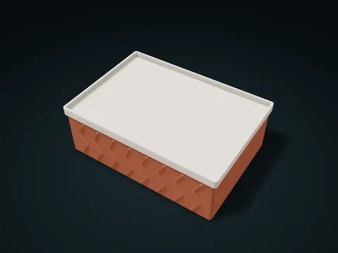 Zigzag Vertical Chain Tray Lid Box model preview, default size 170 × 120 × 58 mm, 2 parts