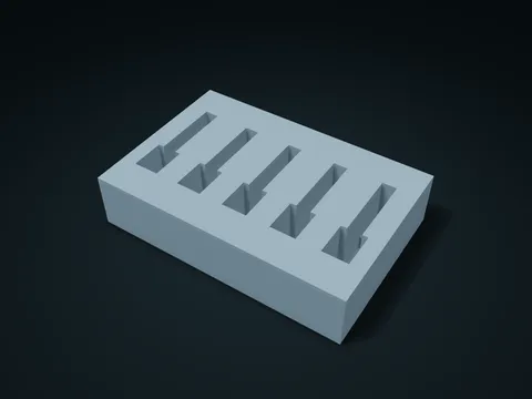 Zipper Slider Bridge Slot Sorting Box model preview, default size 180 × 120 × 40 mm, 1 part