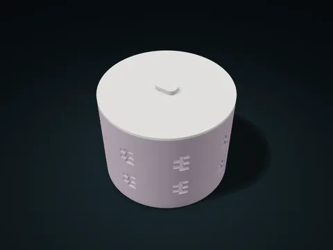 Zipper Tooth Compartment Lift-Off Canister model preview, default size 140 × 140 × 110 mm, 2 parts