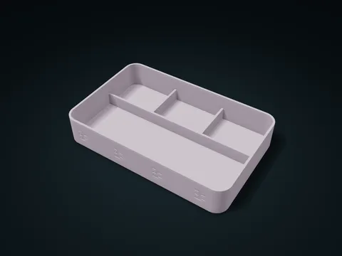 Zipper Tooth Long-and-Small Item Valet Tray model preview, default size 220 × 140 × 38 mm, 1 part